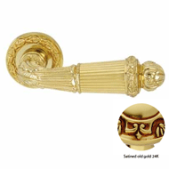 Door lever handles set on roses - Satin