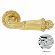 Door lever handles set on roses - Brigh