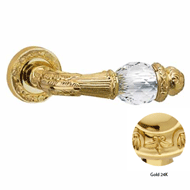 Door lever handle set on rose with Key 