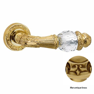 Door lever handles set on roses with Sw