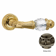 Door lever handle set on rose with Key 