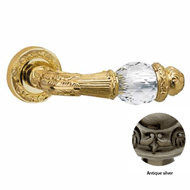 Door lever handles set on roses with Sw