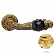 Door lever handles set on roses with Sw