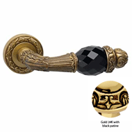 Door lever handles set on roses with Sw