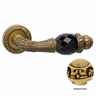 Door lever handles set on roses with Sw