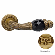 Door lever handles set on roses with Sw