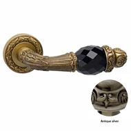 Door lever handles set on roses with Sw