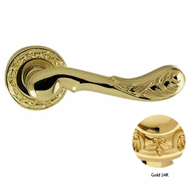 Door lever handle set on rose with Key 