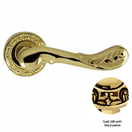 Door lever handle set on rose with Key 