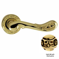 Door lever handles set on roses - Gold 