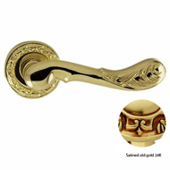 Door lever handle set on rose with Key 