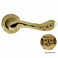 Door lever handle set on rose with Key 