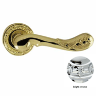 Door lever handle set on rose with Key 