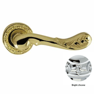 Door lever handles set on roses - Brigh