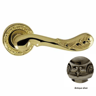 Door lever handle set on rose with Key 