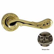 Door lever handles set on roses - Antiq