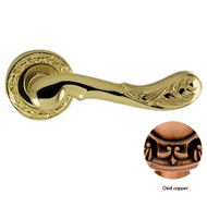 Door lever handle set on rose with Key 
