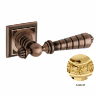 Door lever handle set on rose with Key 