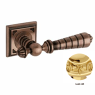 Door lever handles set on roses - Gold 