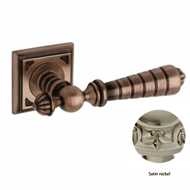 Door lever handles set on roses - Satin