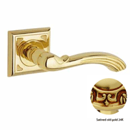Door lever handle set on rose with Key 
