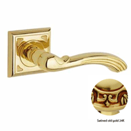 Door lever handles set on roses - Satin