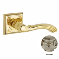 Door lever handles set on roses - Satin