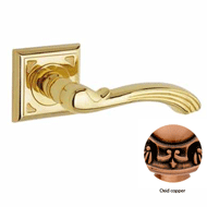 Door lever handle set on rose with Key 