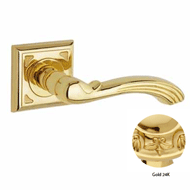 Door lever handle set on rose with Key 