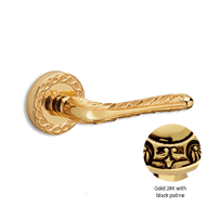 Door lever handles set on roses - Gold 