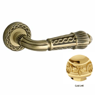 Door lever handle set on rose with Key 
