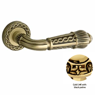 Door lever handle set on rose with Key 