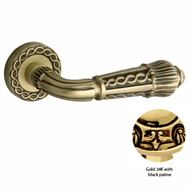 Door lever handles set on roses - Gold 