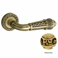 Door lever handles set on roses - Antiq