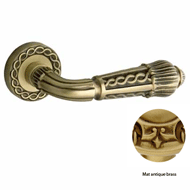 Door lever handle set on rose with Key 