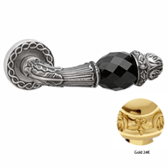 Door lever handle set on rose with Key 