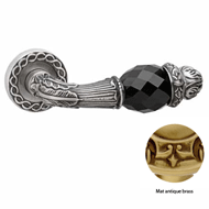 Door lever handle set on rose with Key 