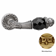 Door lever handles set on roses with Sw