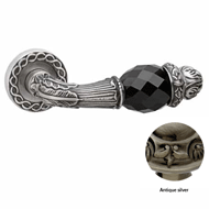 Door lever handle set on rose with Key 