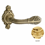 Door lever handles set on roses - Gold 