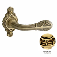 Door lever handles set on roses - Gold 