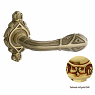 Door lever handle set on rose with Key 