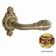 Door lever handles set on roses - Satin