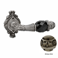 Door lever handles set on roses with Sw