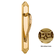 Door Pull handle on Plate  - Matt Antiq