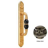 Door pull handle on plate with Swarovsk