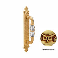 Door Pull handle on Plate Swarovski Cry