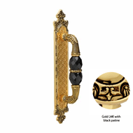 Door Pull handle on Plate Swarovski Bla