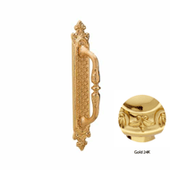 Door Pull handles on Plate - Gold 24K F