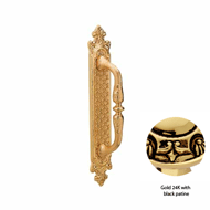 Door Pull handles on Plate - Gold 24K w